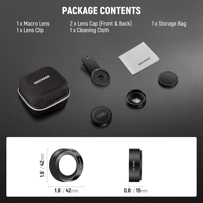 NEEWER Basics 15x Macro Phone Lens Kit