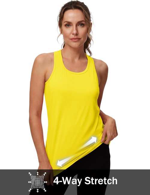 MAGCOMSEN Women's Athletic Racerback Tank Tops - Quick Dry, Moisture Wicking, UPF 50 | 3 Pack