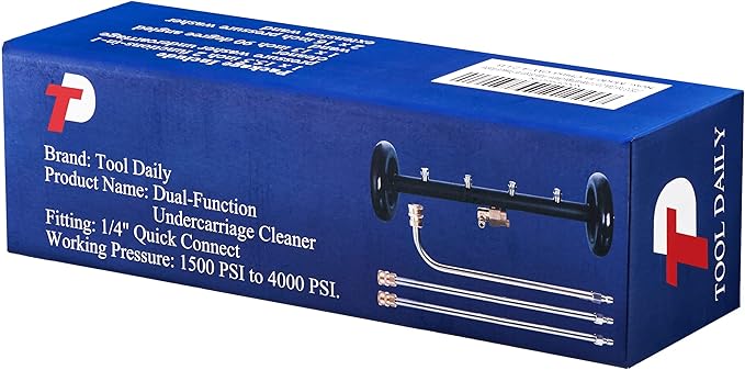 Tool Daily Dual-Function Undercarriage Cleaner,Surface Cleaner for Pressure Washer, 16 Inch, Underbody Car Wash Water Broom with 3 Pieces Extension Wand, 4000 PSI