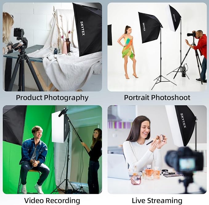 Skytex Softbox Lighting Kit 1Pack 20x28in Soft Box | 85W 2700-6400K E27 LED