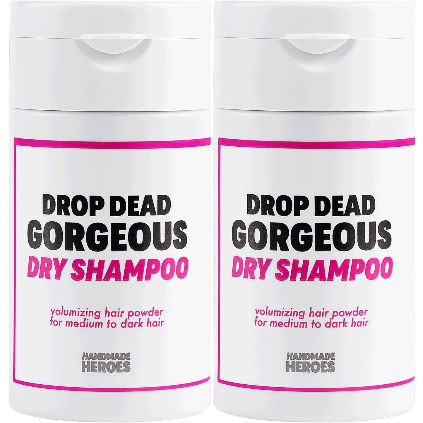 Handmade Heroes Non Aerosol Dry Shampoo Volume Powder | 1.8Oz | 100% Natural & Vegan | For Dark Hair & Brunette Hair (2 Pc Set)