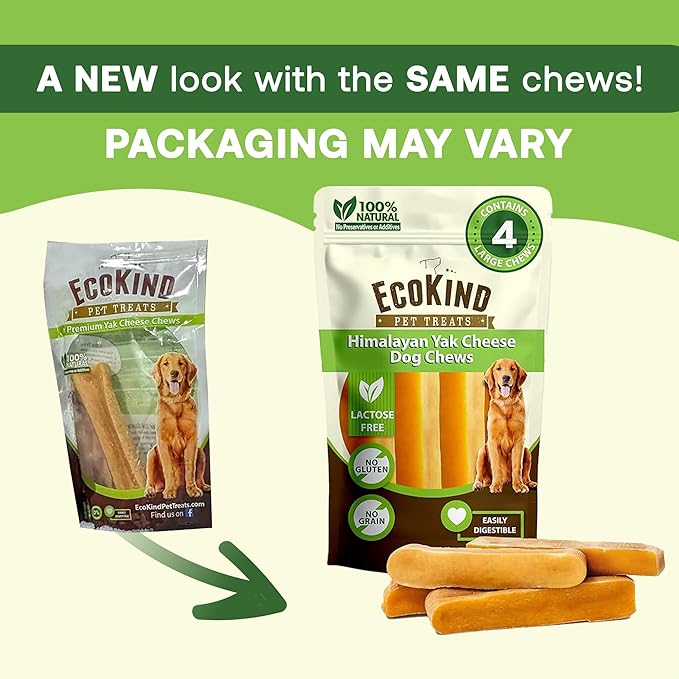 EcoKind Premium Gold Monster Yak Cheese Himalayan Dog Chew, Dog Treats Large Breed, All Natural, High Protein, for Aggressive Chewers, XL - 9+ Chews (3 Lbs)