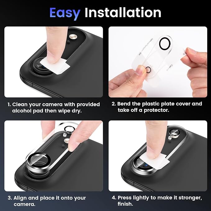 Tensea [3Pcs for iPhone 17 Air Camera Screen Protector, Tempered Glass Film