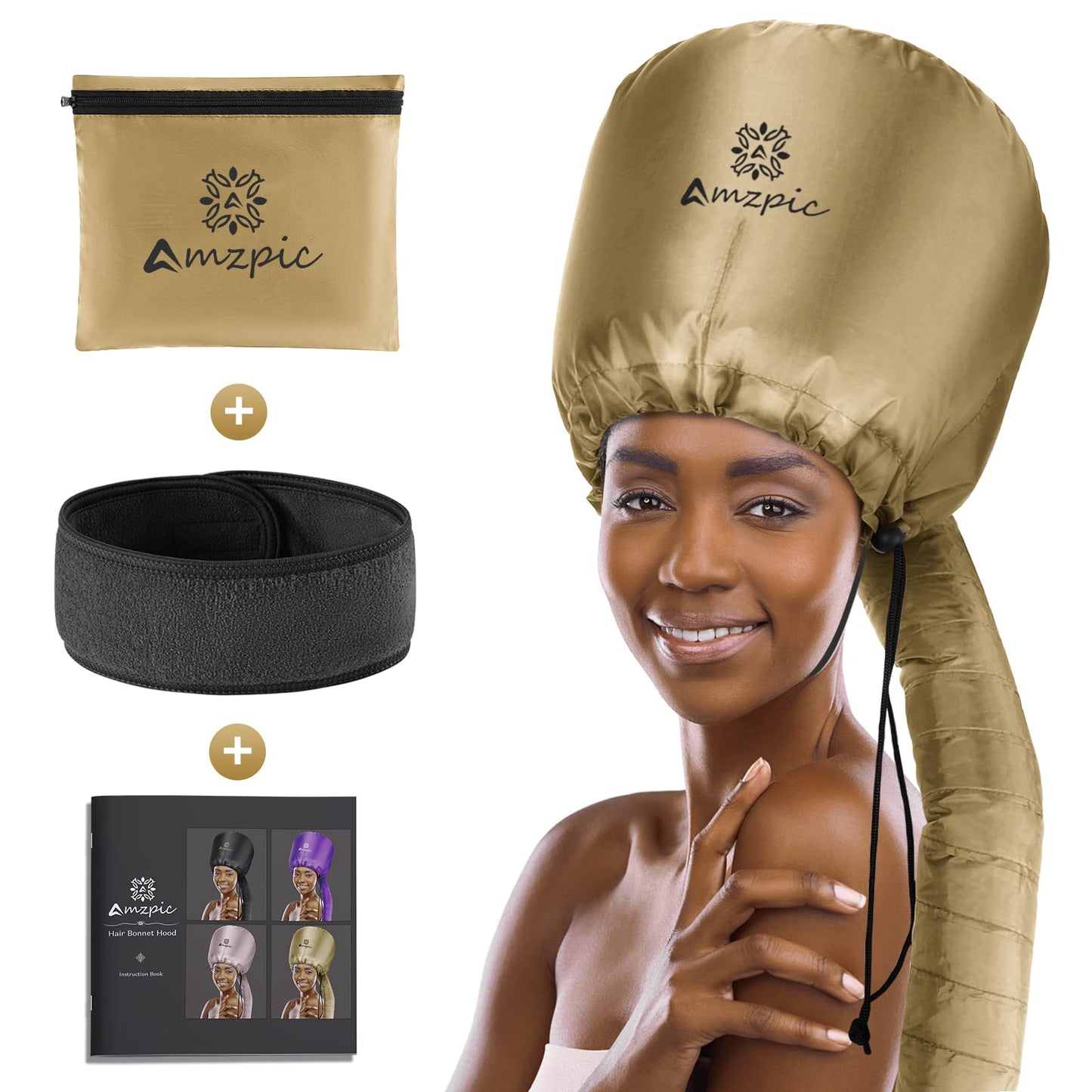 Bonnet Hood Hair Dryer Attachment - Soft, Adjustable Extra Large Bonnet Hair Dryer for Speeds Up Drying Time at Home, Easy to Us