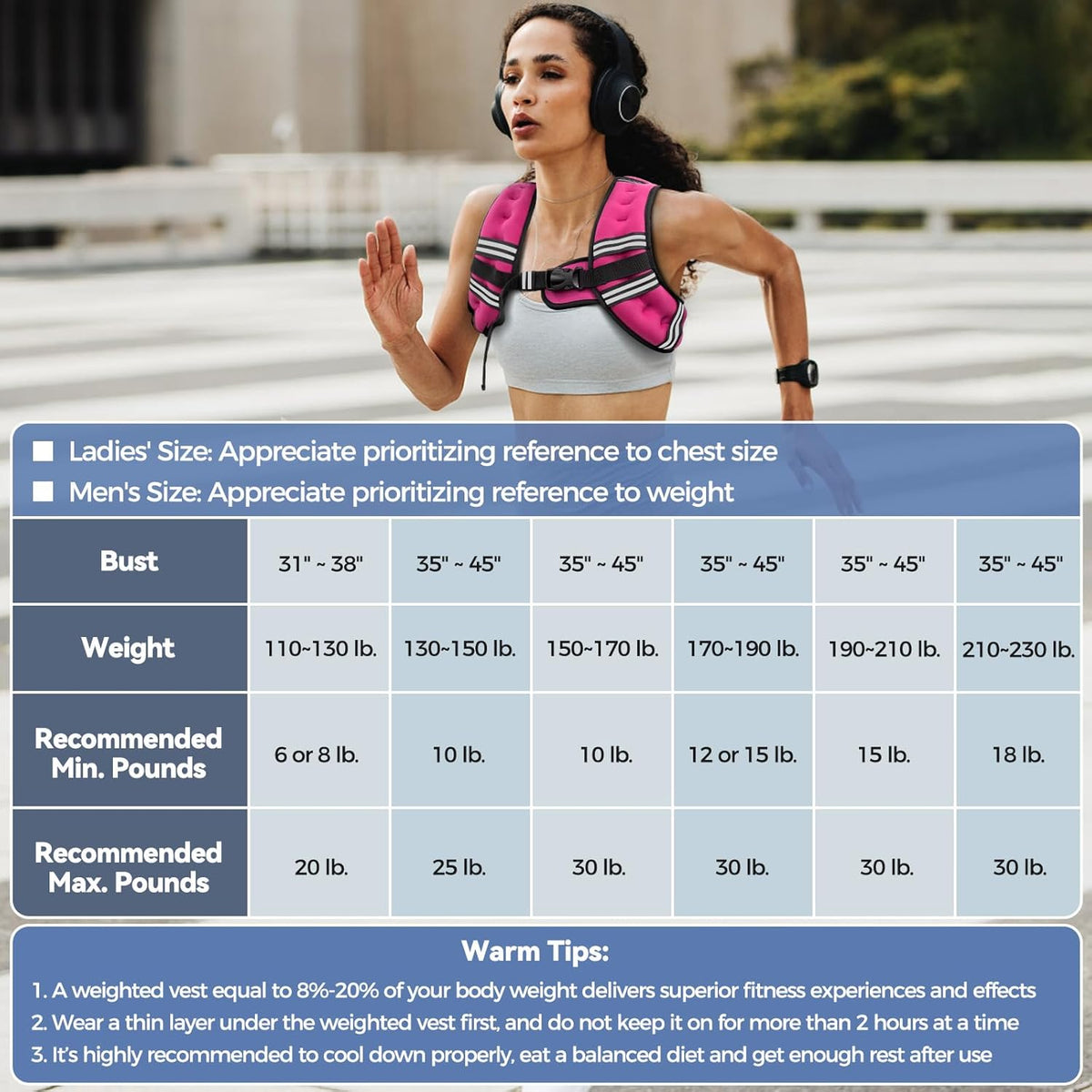 Zeerun Weighted Vest - Adjustable & Comfortable Rucking Vest for Walking, Running & Strength Training