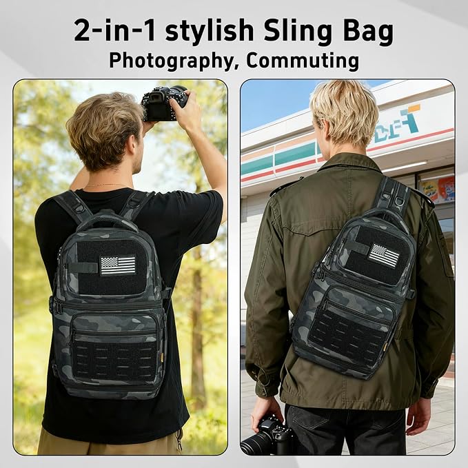 TORIBIO Camera Sling Bag, DSLR/SLR/Mirrorless Camera Bag