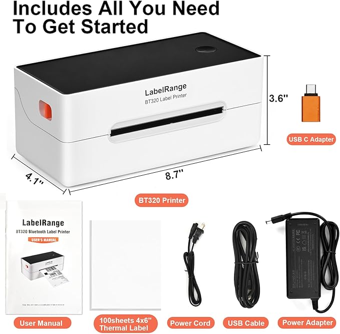 LabelRange Ecommerce Label Printer 4x6, Thermal Shipping Label Printer