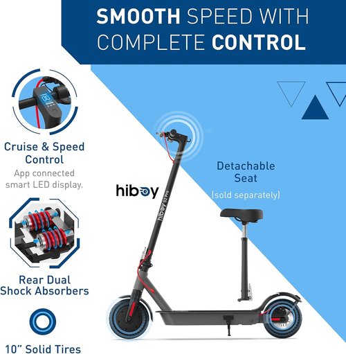 Hiboy S2 Pro Electric Scooter - 500W Motor, 10"/12" Tires, 25/38 Miles Range | Fast Folding Commuter for Adults