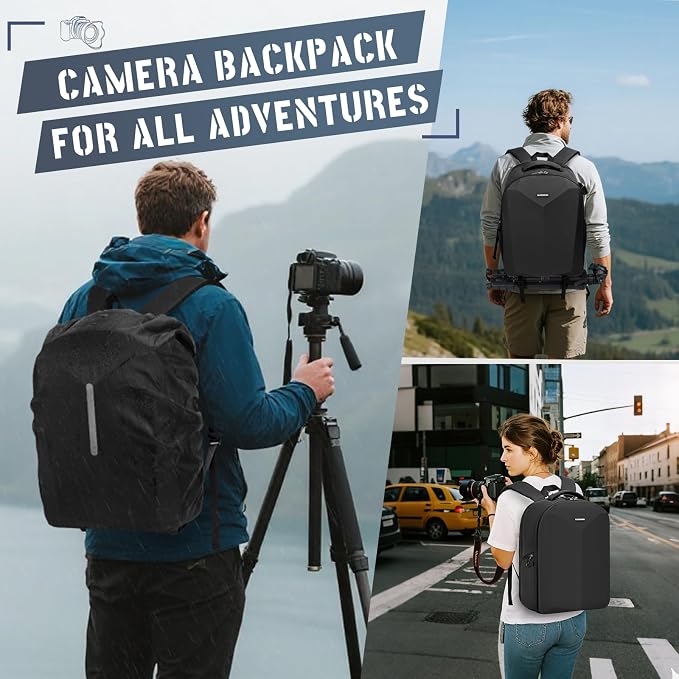 RAINSMORE Camera Backpack Hard Shell