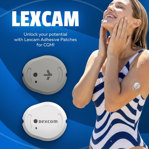 Dexcom G7 Adhesive Patches, Pack of 30, Lexcam Waterproof CGM Overpatch, Color Clear, Sensor is NOT Included