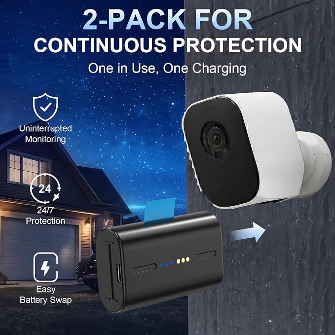 Rechargeable Battery for SimpliSafe Outdoor Camera, Compatible