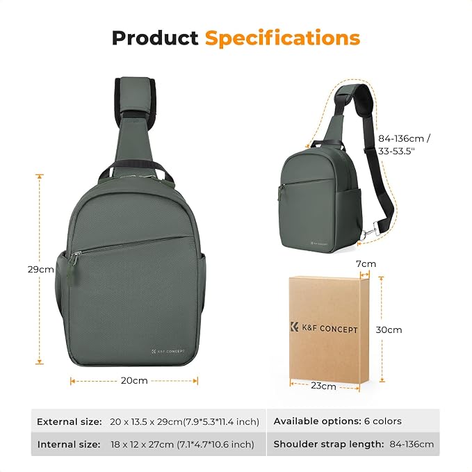 K&F CONCEPT Small Camera Bag for Photographer, Camera Sling Crossbody bag for