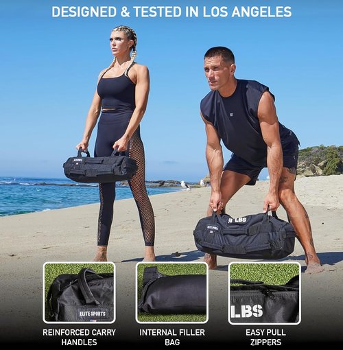 Elite Sports Workout Sandbag - Versatile Core Muscle Training Tool | Unfilled for Custom Weight