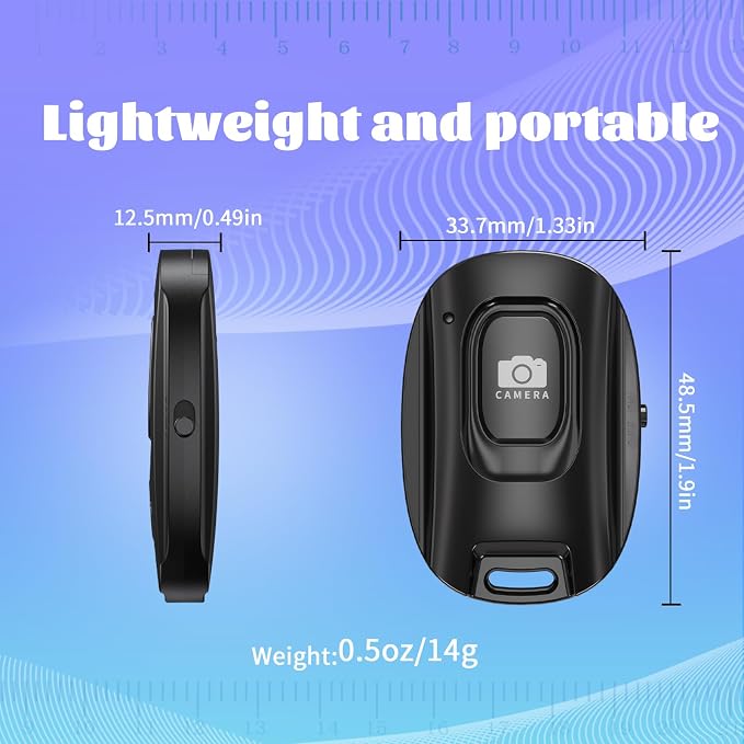 Wireless Camera Remote Shutter for iPhone and Android Smartphones 2 Pack