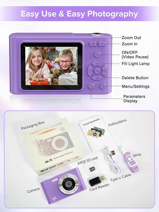 Digital Camera, Kids Camera1080P, Vlog Camera