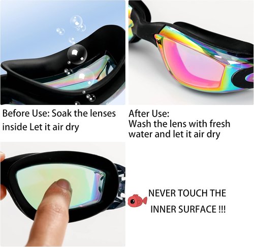 EWPJDK Swim Goggles - Anti-Fog, Leak-Proof Design | 2 Pack for Adults, Men & Women