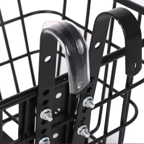 Alomejor bicycle basket hook, heavy duty adjustable front bike hook with dual hooks mounting hardware for cyclists commuters shopping errands touring