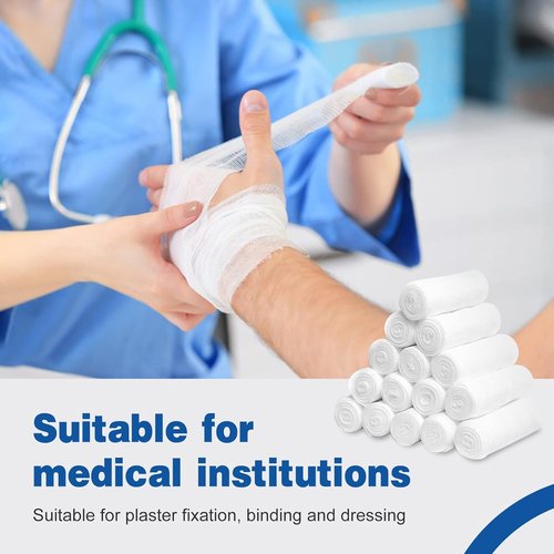 AZEN Gauze Rolls Bandages - 90 Pack of Premium 4" x 4.1 Yards First Aid Supplies | Ideal for Medical & Vet Use