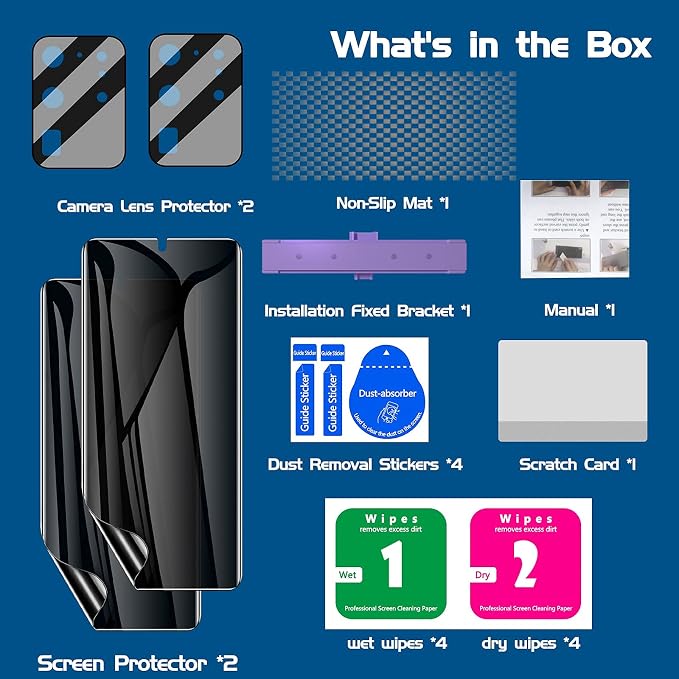 LYWHL 2+2 Pack for Samsung Galaxy S20 Ultra Privacy Screen Protector, Anti-Spy