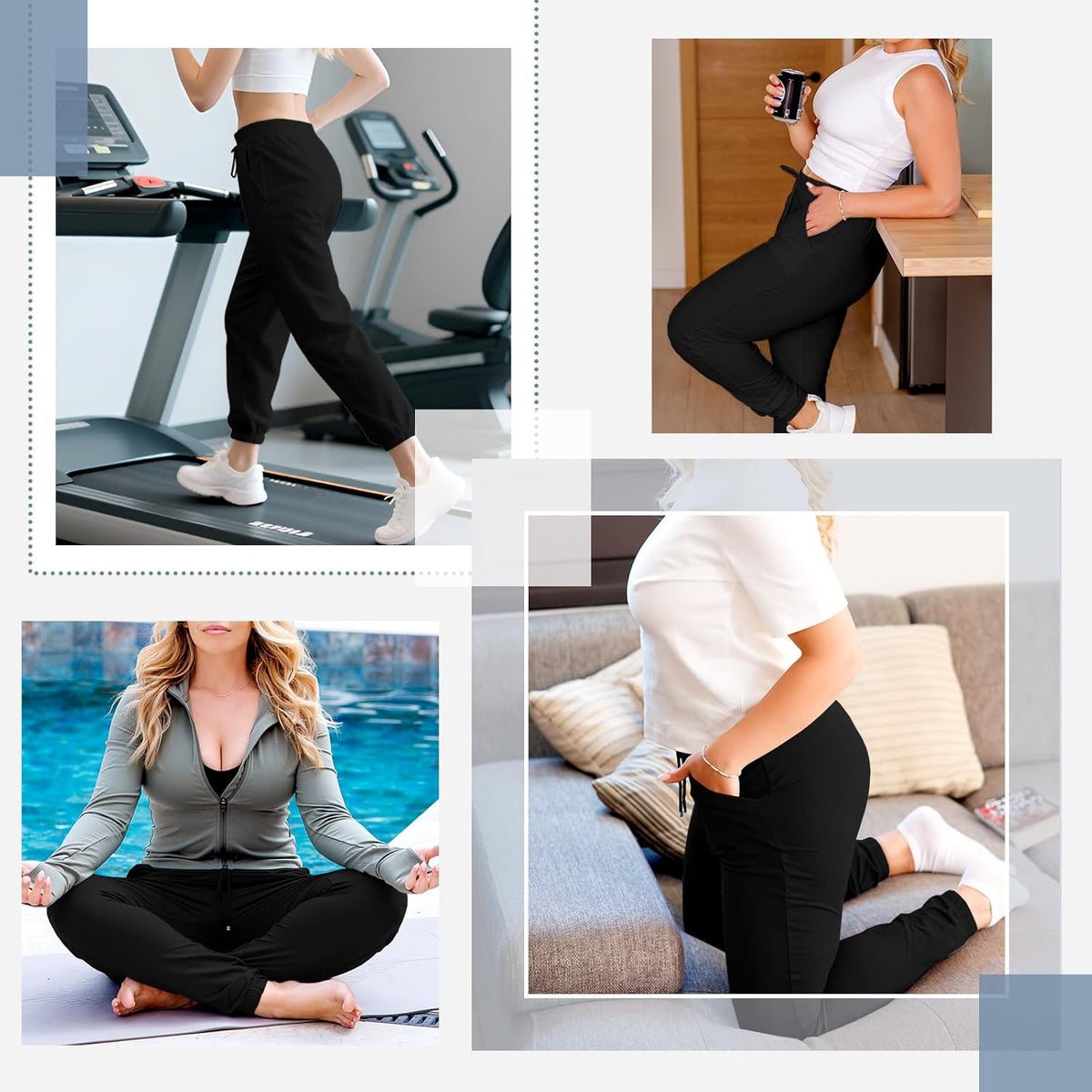 SINOPHANT Women's Joggers - Comfortable Drawstring Sweatpants with Pockets for Gym & Yoga