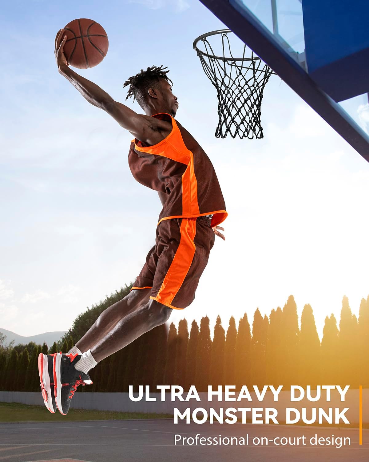 Professional Basketball Net - Heavy Duty, All-Weather Durability | Fits Standard Indoor/Outdoor Rims - 12 Loops