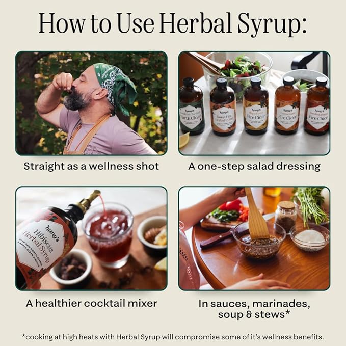 Hany's Harvest Elderberry Herbal Syrup – 8 fl oz | All-Natural Wellness Tonic, Apple Cider Vinegar, Raw Honey & Elderberry | Non-GMO, Gluten-Free, Handcrafted