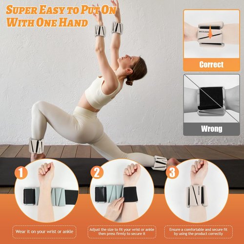 BECOJADDE Ankle Weights - Adjustable 1 lb/2 lb/3 lb Set for Pilates, Running, Yoga | Perfect for Arm & Leg Workouts