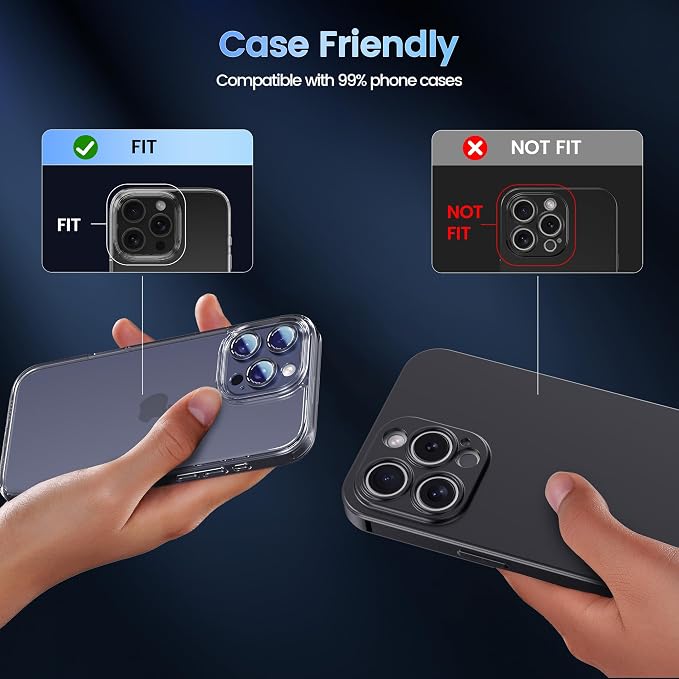 CACOE Camera Lens Protector for iPhone 15 Pro/15 Pro Max