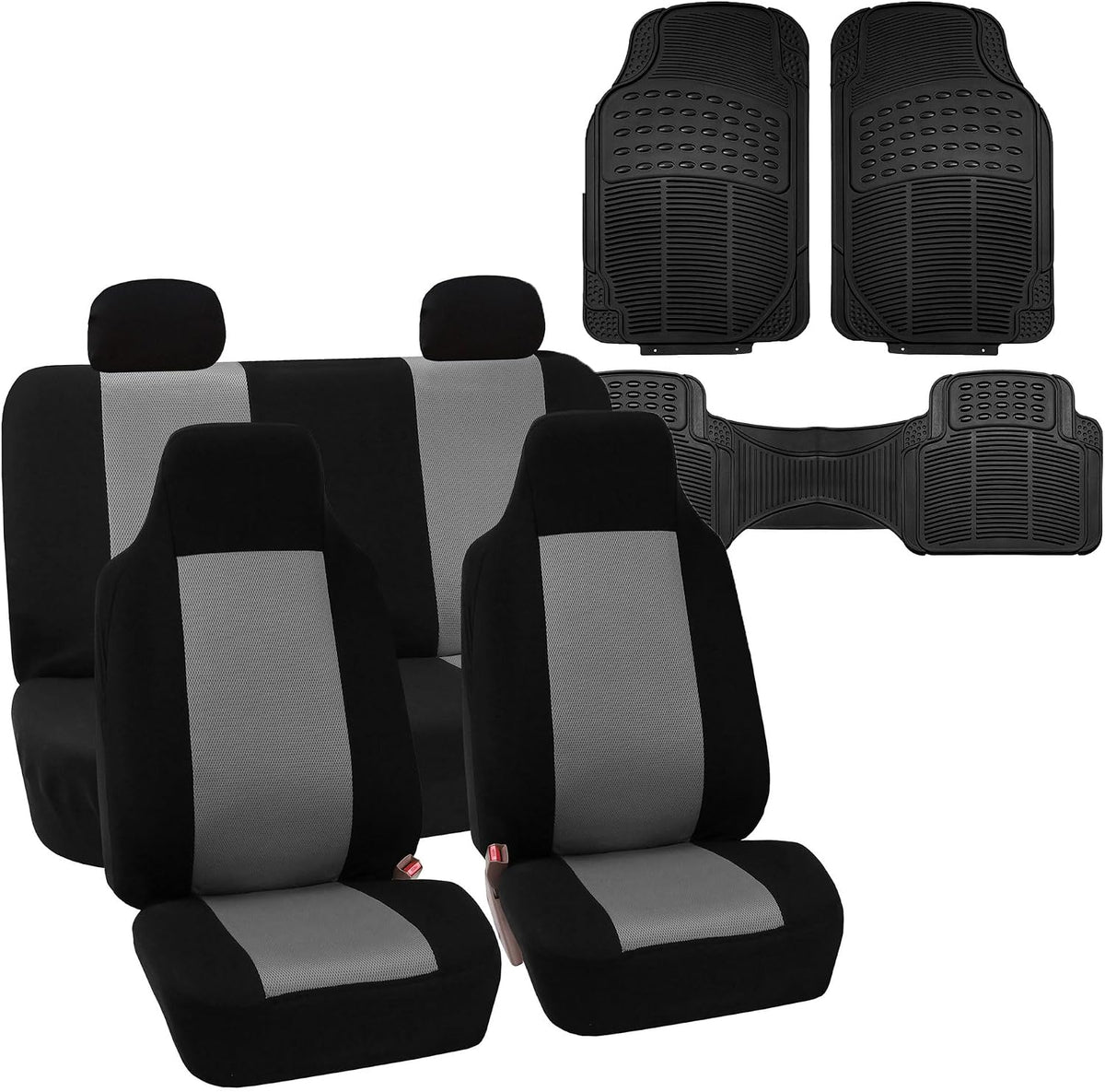 FH Group 3D Air Mesh Car Seat Covers Front Set – Universal Fit Automotive Seat Protectors, Washable Low Back Bucket Seat Covers for SUV, Sedan, Car Accessories, Bl;ue/Black