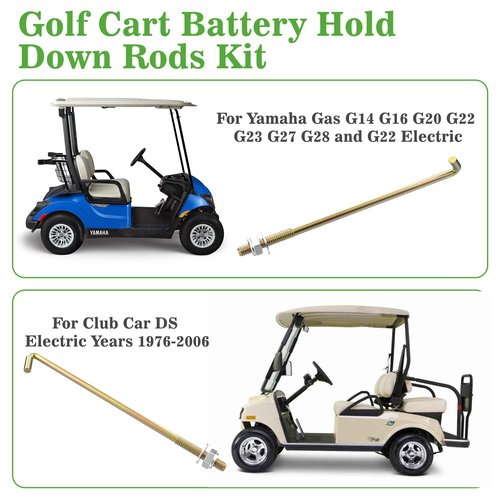 Golf Cart Battery Hold Down Rods Kit for Yamaha Gas G14 G16 G20 G22 G23 G27 G28 G22 Electric and Club Car DS Electric 1976-2006, 102845203 JN3-H2133-00 JN2-H2133-00