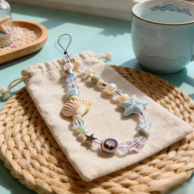 Cute Beaded Camera Wrist Strap for Phone, Digital Camera Charm Lanyard