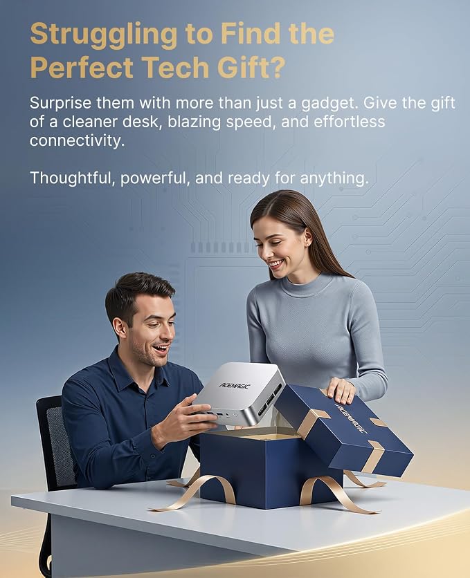 ACEMAGIC K1 Mini PC R2544 8GB DDR4 256GB SSD Mini Computers 28W 4K | Ryzen Micro Desktop PC 4K Triple Display/WiFi/VESA for Home Office Business Education, Preinstalled WIN11 Pro
