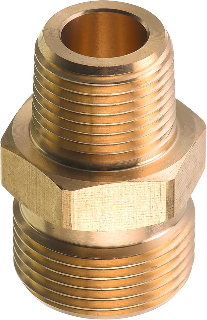 M MINGLE M22 Pressure Washer Fitting, 3/8 Inch NPT Male to M22 14mm Male adapter, 4500 PSI