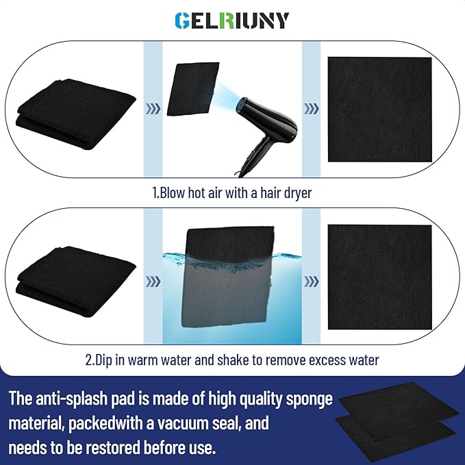 6 Pack 22" Oil Drain Splash Pad, Square Oil Change Mat, Oil Splash Pad for Car Oil Changes & Transmission Drain, Heat-Resistant & Reusable, Ideal for Mechanics & Auto Technicians, Black