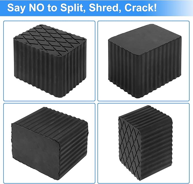 Car Jack Pads 6.3" x 4.7" x 4.7" Universal Jack Pad Jack Rubber Pad Heavy Duty Jack Stand Pads 8,000 Lbs(3.6 Tons) Anti-Slip Protect Frame Black 1Pc