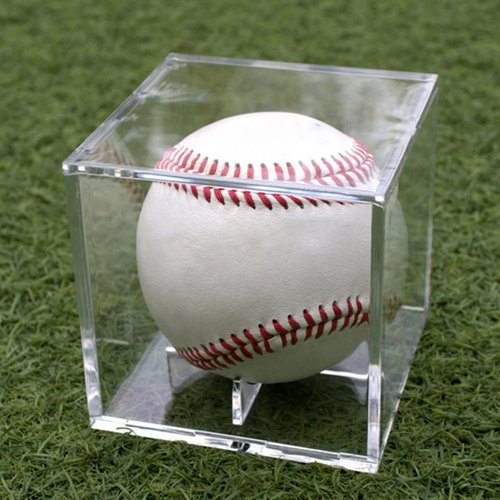 4 Pack Acrylic Baseball Display Case - UV Protected Holder for Autographed Sports Memorabilia