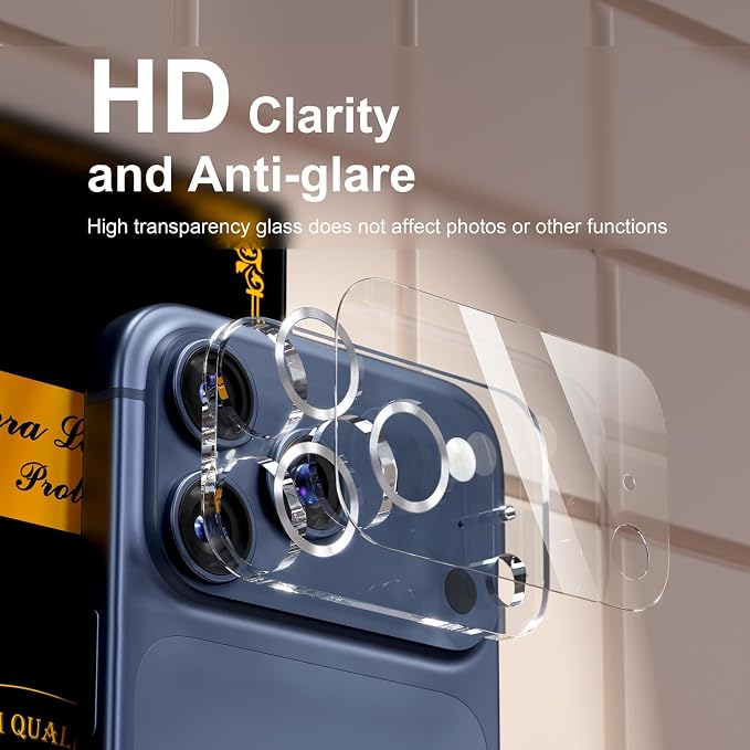 for 6 Pack iPhone 17 Pro Camera Lens Protector 9H Tempered Glass Camera Screen