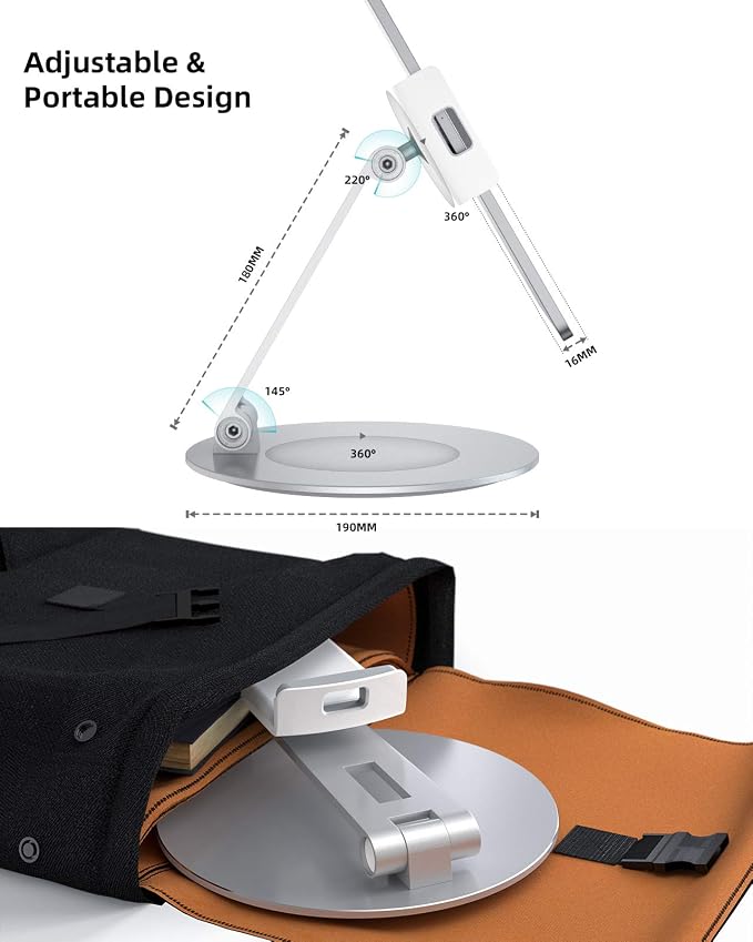 Stouchi Tablet Stand, 360°Tablet Swivel Base Holder, Adjustable Desk Mount Desk