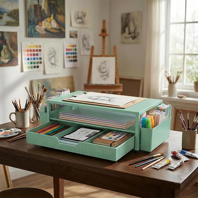 ECOLOVI Desk Organizer and Accessories, 2-Tier Computer Monitor Stand Rise