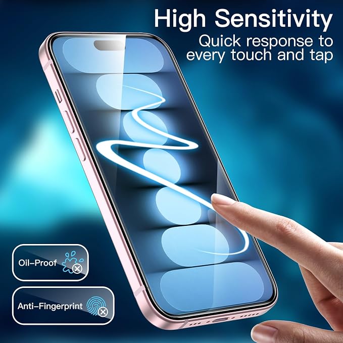 JETech Screen Protector for iPhone 15 6.1-Inch