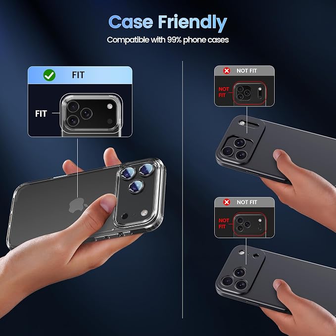 CACOE Camera Lens Protector for iPhone 17 Pro Max