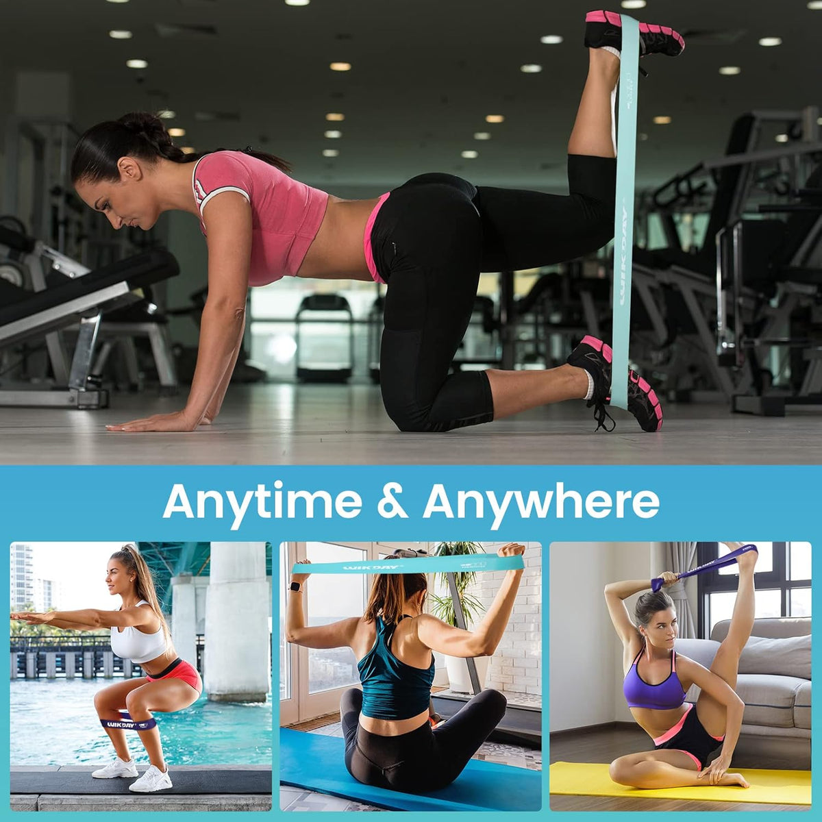 WIKDAY Resistance Bands - Versatile Workout Loop Bands Set for Men & Women | 5-Piece for Stretching & Crossfit