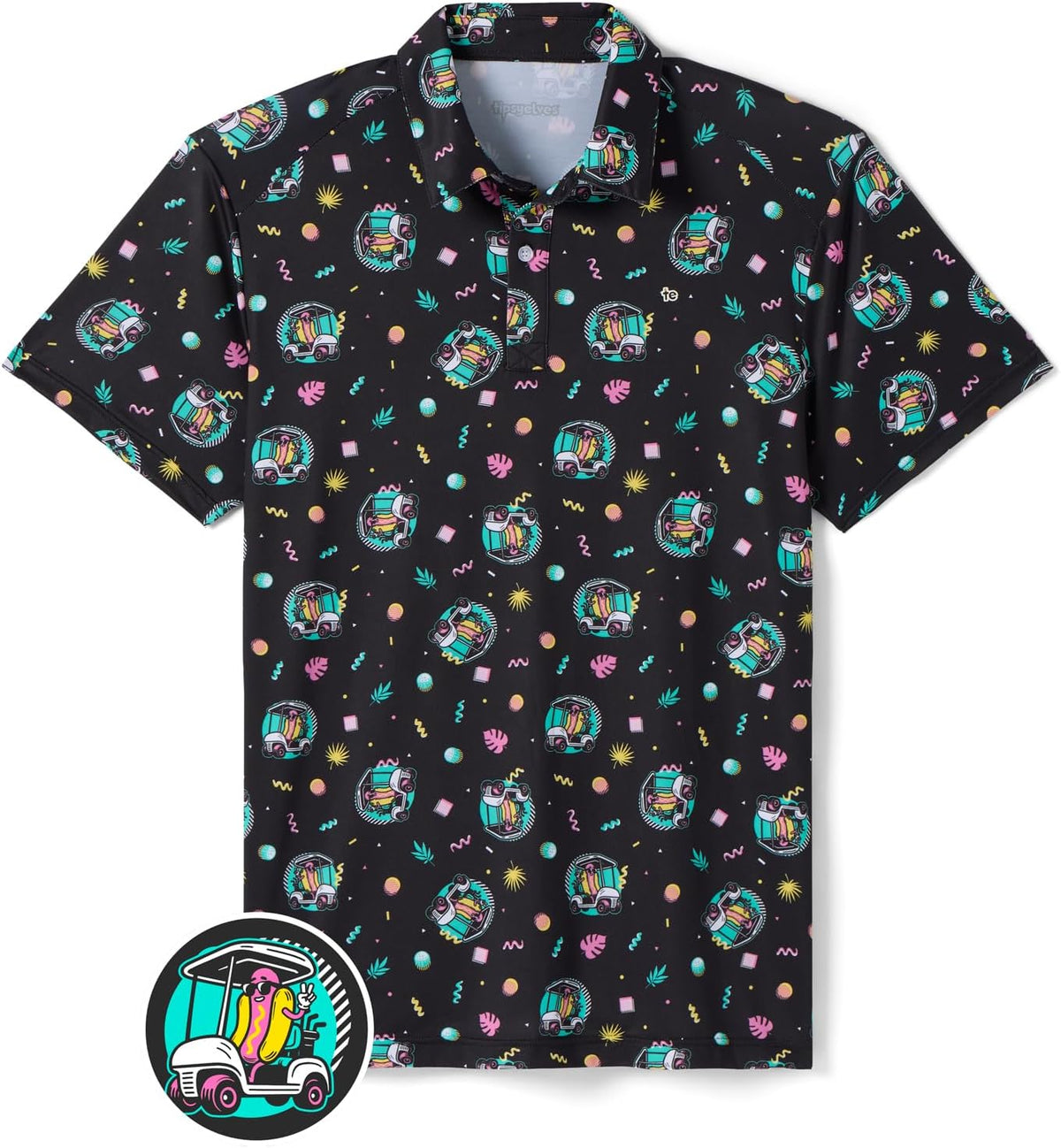 Tipsy Elves Men's Golf Polo - 4-Way Stretch, Quick Dry Performance Shirt - Athletic Fit