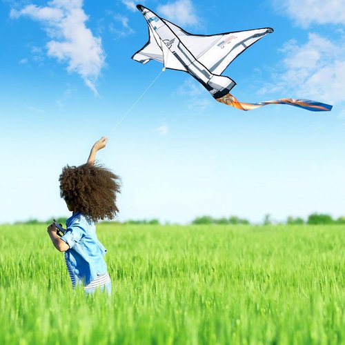 JOYIN Large Delta Kites - Easy to Fly Airplane & Spaceship Designs | Perfect for Kids & Adults Outdoor Fun