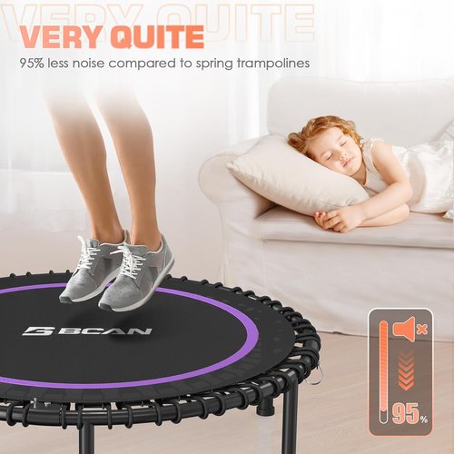 BCAN Mini Rebounder Trampoline - 450/550LBS Capacity, Foldable Fitness Trampoline for Indoor & Outdoor Use, 40"/48" Size