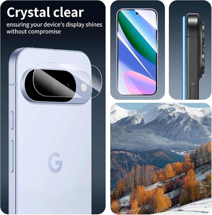4-Pack Camera Lens Protector for Google Pixel 10, Tempered Glass Camera Cover