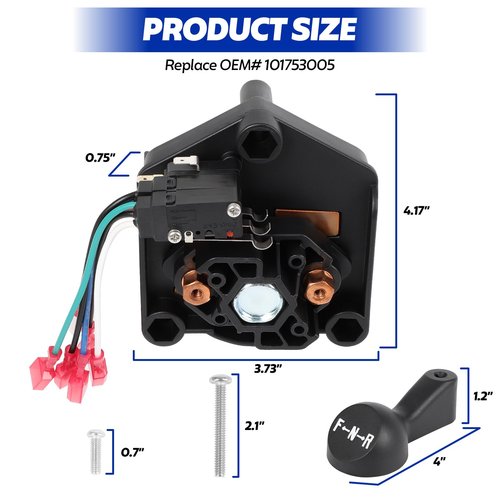 Golf Cart Forward and Reverse Switch Assembly, Compatible with 48V Club Car 1996-UP DS and 2018-UP Tempo, Replaces OEM# 101753005 1017530-05 1012987 101979101