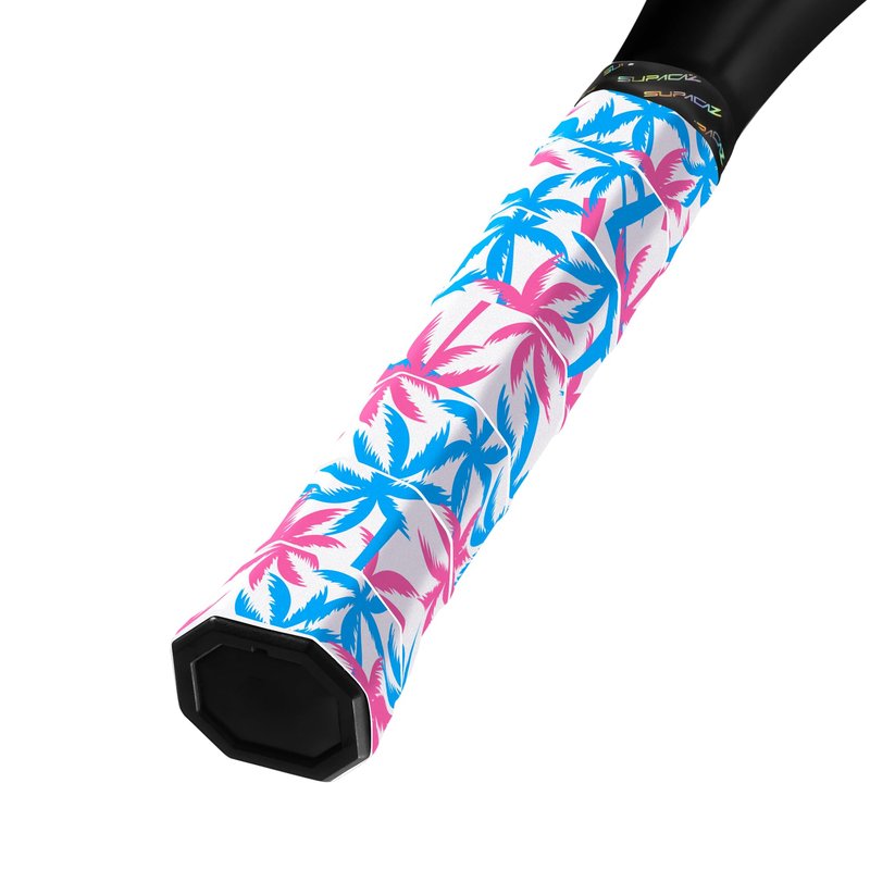 Supacaz Super Sticky Kush Miami Tennis Overgrip - Racket Dry Overwrap - Racquet Grip Tape - Over Grip Wrap - 3pk