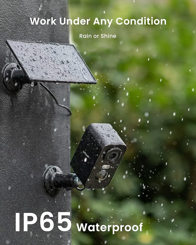 Solar Security Cameras Wireless Outdoor, ieGeek 2 Pack 2K WiFi Battery Camera