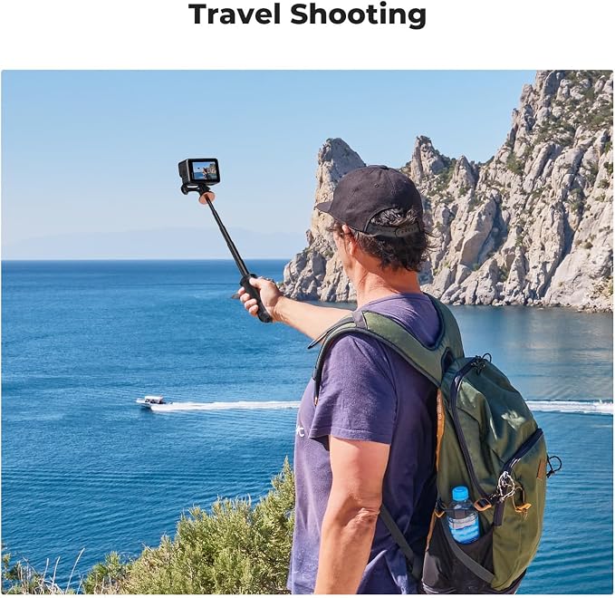 K&F CONCEPT 33.5cm/13.2" Selfie Stick Tripod, Portable Vlog Handle Grip Action